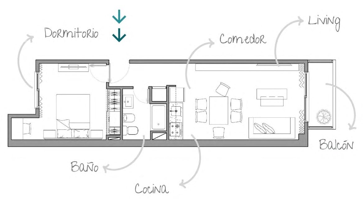 Planta de la Tipología 3 — unidades 1D · 2D · 3D